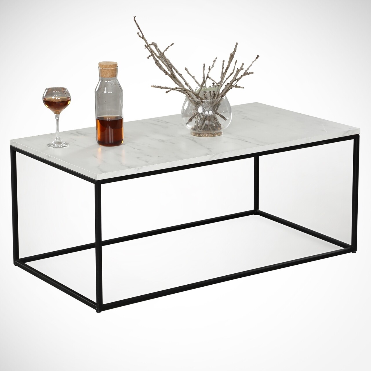 Masuta de cafea Cosco Marmo, Comforty, 95x55x43 cm, albnegru - imagine 7